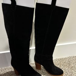 Mango blk Boots Real Suede Sz 7