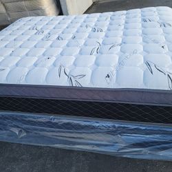 Queen Bamboo Orthopedic Pillowtop Mattress And Boxspring 