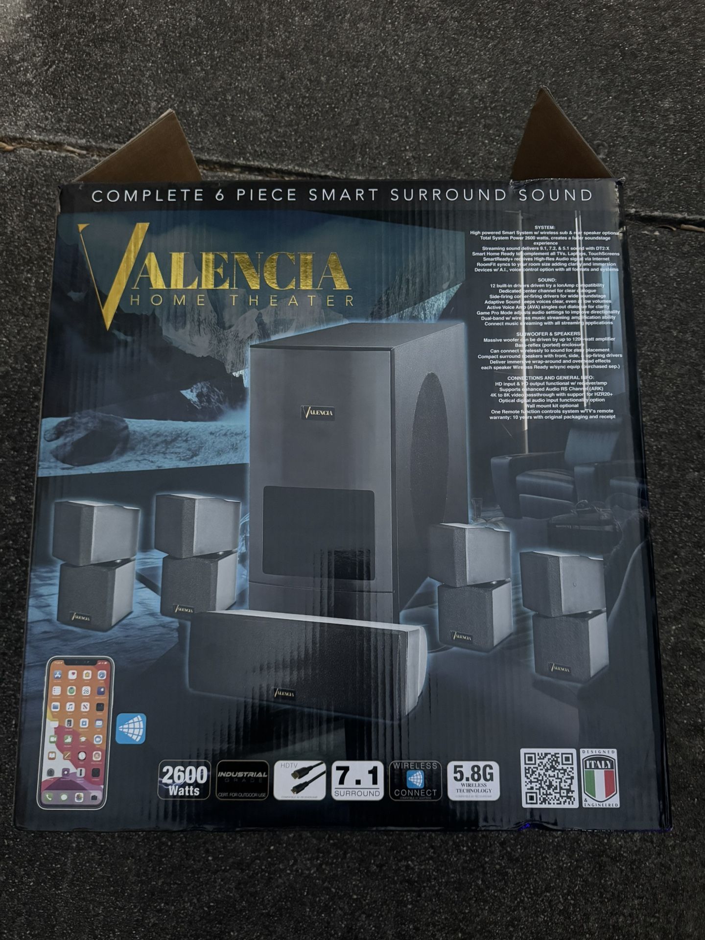 Valencia Home Theater complete piece smart surround Never