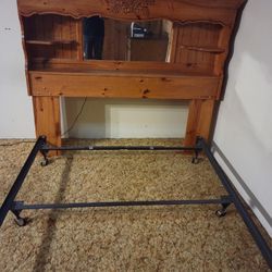 Queen Frame & Headboard with Matching Nightstand