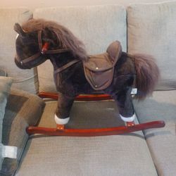 Chrisha Playful Plush Rocking Horse With Galloping & Horse Sounds