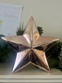 Rose Gold Ceramic Star Decoration 20cm