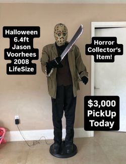 RARE 2008 Halloween 6.4ft Tall Jason Voorhees Animatronic LifeSize Prop Decoration Collectible