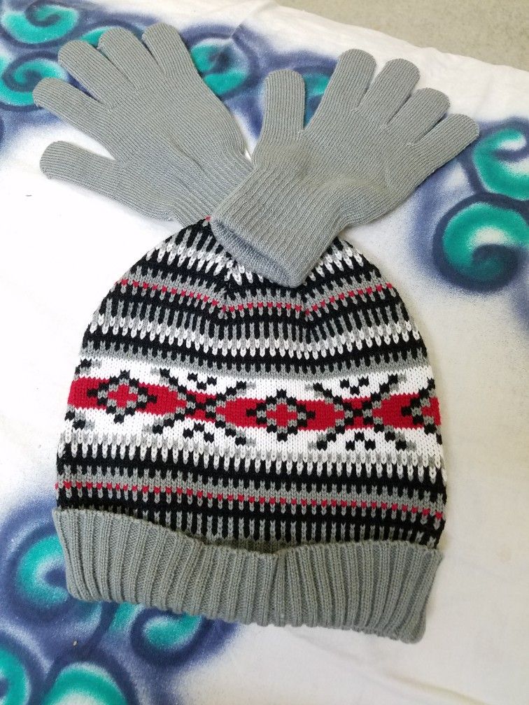 Brand New Hat with Hand Gloves 