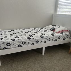 Twin size bed frame with mattress 