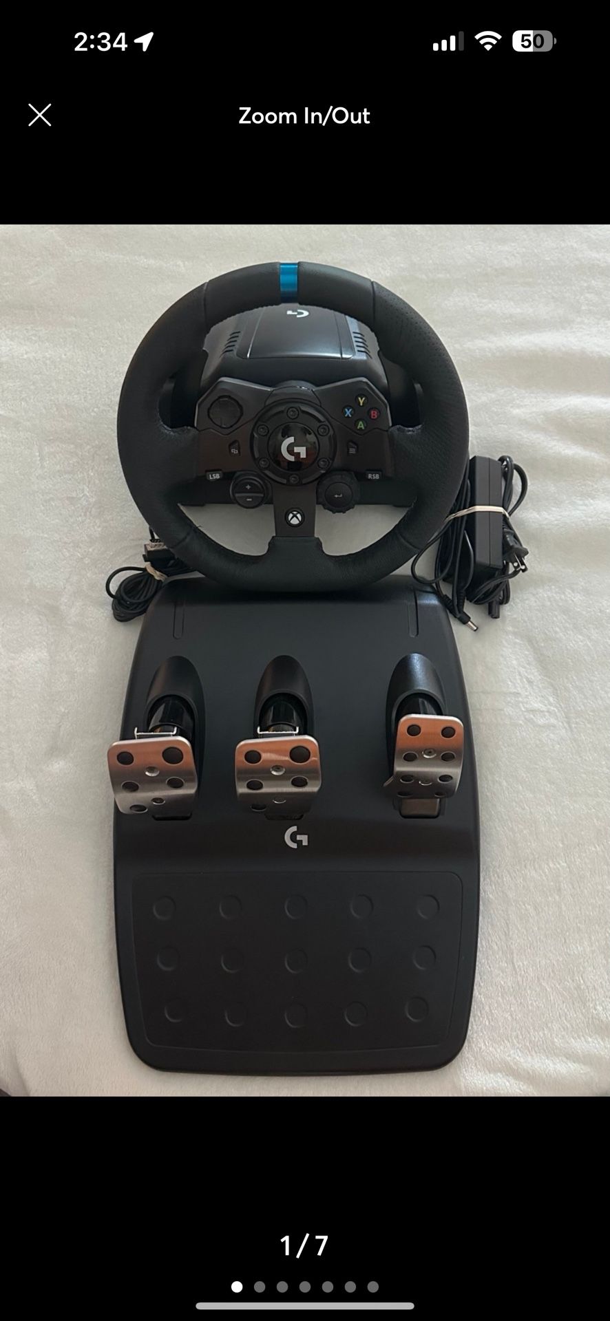G923 Logitech Xbox Steering Wheel & Pedals