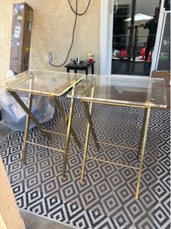 Gold Acrylic - TV Tray - Nightstand