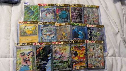 Pokemon Cards Mews/Charizards/Eevees/

Vaporeon/Mewtwo/Sylveon/Charmander/

Exs/Full arts/SIRs/Megas/Pokemon Center Stamps/Sealed/Etbs/PSA
