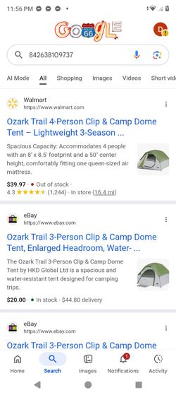 Ozark 3 man tent two camping pillows two sleeping bags and two 12x16 blue tarps