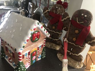 Gingerbread cookie jar and cookies set $50