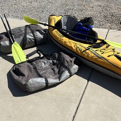 2 inflatable kayaks
