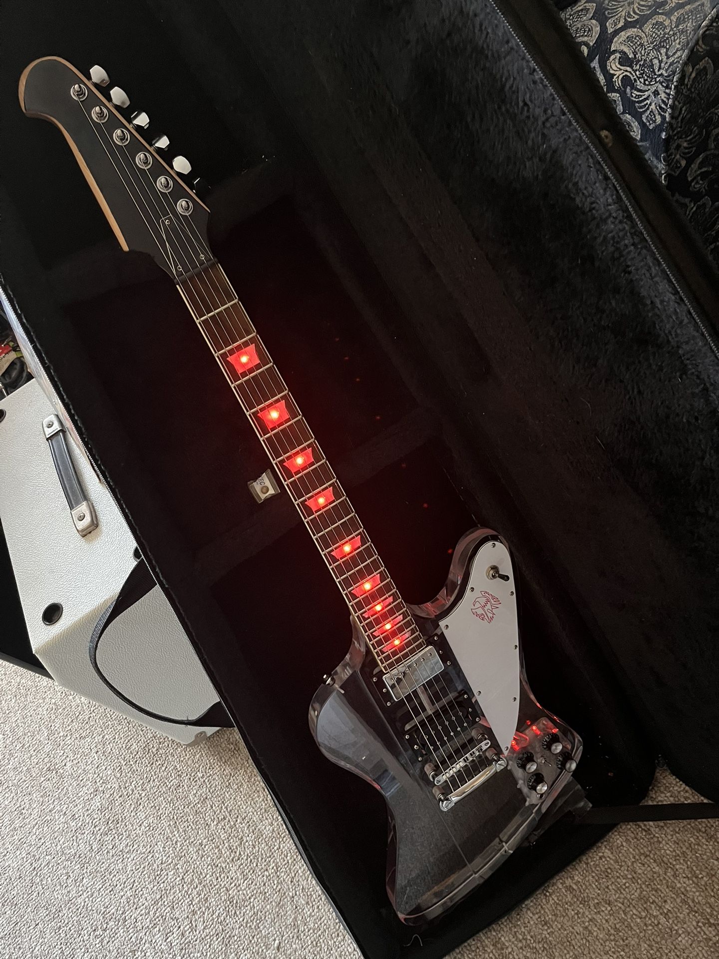 Acrylic Firebird Electric Guitar With LED Fretmarkers