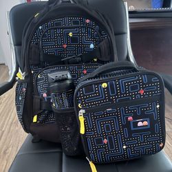 Pac-Man Backpack Matching Set With Water Bottle