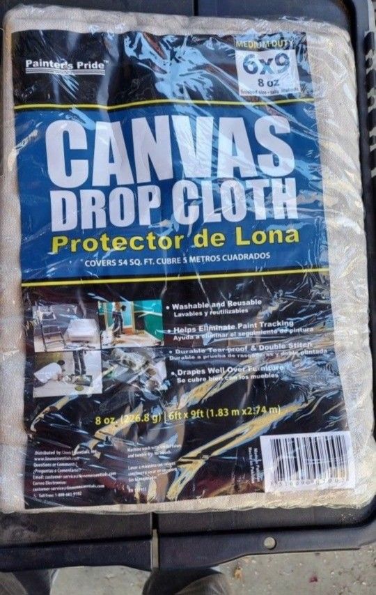 Canvas Drop Cloth New And Slightly Used 6x9 $12 Each