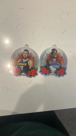 Two NM Oversized Die-Cut Ornament NBA Holiday Cards