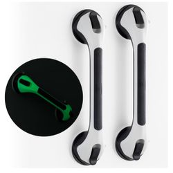 TAILI Shower Grab Bar Glow in The Dark, 2 Pack 16.8 in  Elderly Assist BLACK/GLOW GREEN