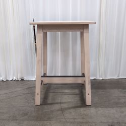 Light Wood Square Bar Table with Metal Footrest