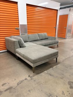 West Elm 94” Andes 3-Pc Ottoman Sectional Sofa Couch | FREE DELIVERY | NYC 🚛