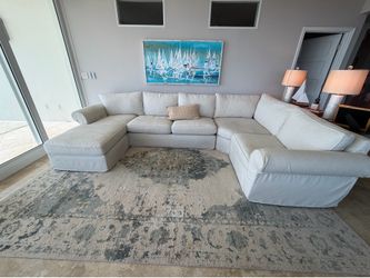 Pottery barn sofa and rug