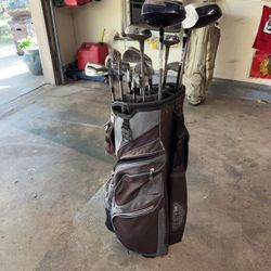 Lynx prowler Irons complete RH golf set W/ Callaway bag Titleist balls ball catcher, tees & golf bag with bag cover  