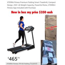 New in box XTERRA TR150 Fitness Premium Folding Smart Treadmill, Compact Design, 250+ LB Weight Capacity, Powerful Motor, XTERRA+ Fitness  $350 cash o