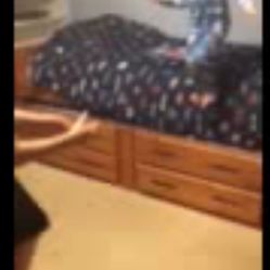 Solid Wood Twin Bed/ Trundle/and Drawers!!! !!!:) Sturdy :) 