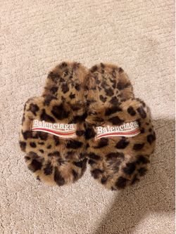 Balenciaga Cheetah Print slides