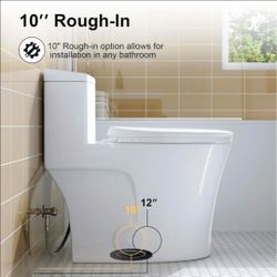 NEW Horow  One Piece 10" Rough-in Toilet