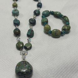 Collar Y Pulsera  Turqueza