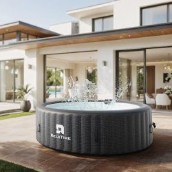 RELXTIME Inflatable Hot Tub 4-6 Person, Portable Blow Up Outdoor Spa