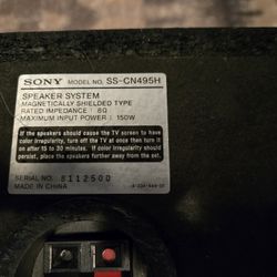 Sony SS-CN495H Center Channel Speaker