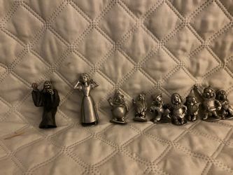 Snowhite and seven dwarfs pewter figurines