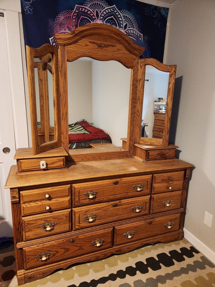 Queen Dresser Set Solid Wood