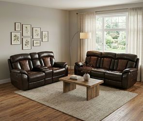 Reclining sofa and loveseat