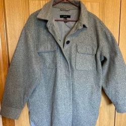 New Forever 21 Women’s size L Gray Shacket Shirt Jacket (oversized)