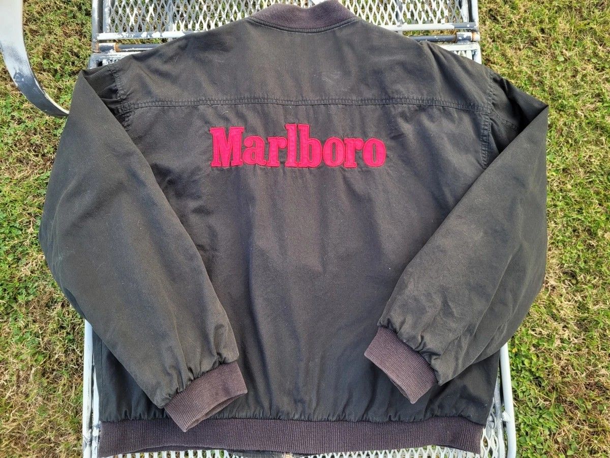 Rare Vintage 90s Marlboro Full Zip Reversible Bomber Jacket XL 