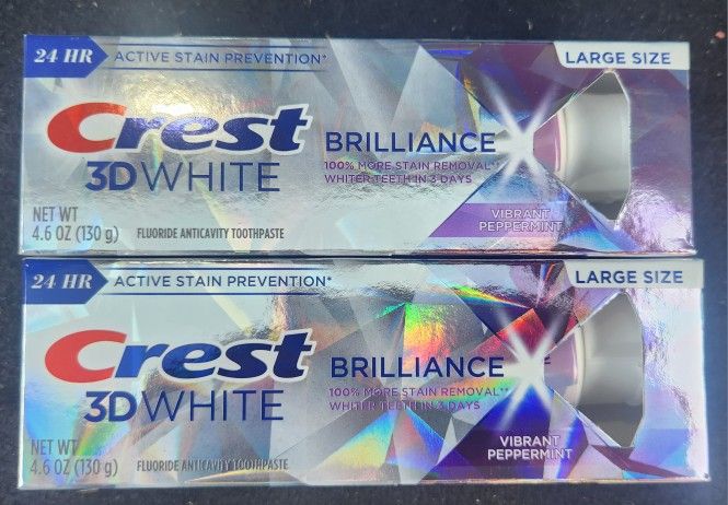 (2) Crest 3D White Brilliance Toothpaste, 4.6 oz each