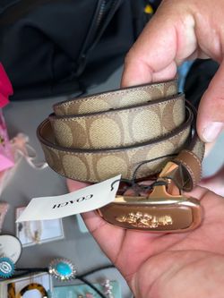 Coach Signature Belt with Gold Buckle