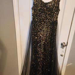 Black And Gold Long Dress