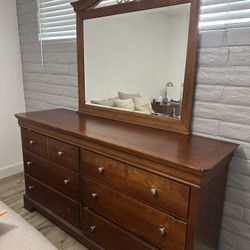 Wooden Dresser With Mirror