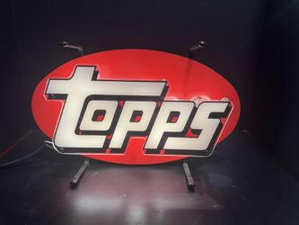 Neon “Topps” Light up Storefront Sign