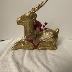 Christmas sitting decorations gold  reindeer 