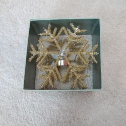 Gold Snowflake Tea Light Holder Nrw