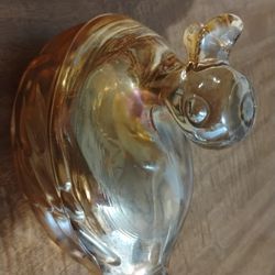 Carnival glass Duck Trinket Dish 