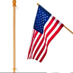 American flag with pole and pole holder