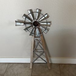 34x15 Galvanized Movable Windmill. So Cute On Wall. 