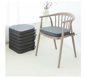 C-Hopetree Indoor Outdoor Dining Chair Cushions with Ties, Seat Pads for Kitchen with Washable Cover and Non-Slip Bottom, High-Resilient Foam, Waterpr