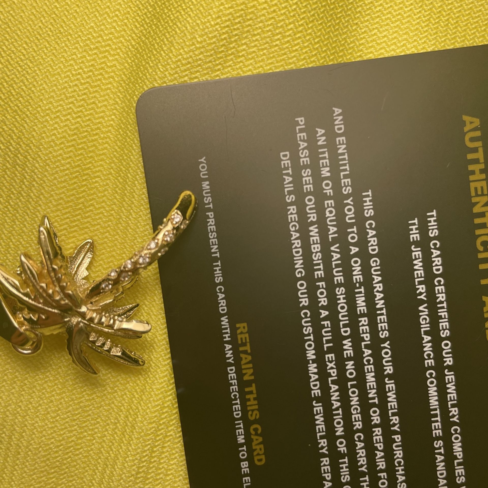 GLD18kt Iced Out Palm Tree Pendant