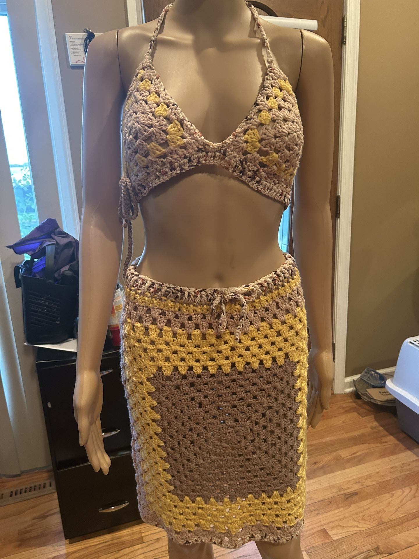 Crochet Outfit - Skirt And Top