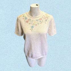 Women's Alfred Dunner Short Sleeve Sweater 